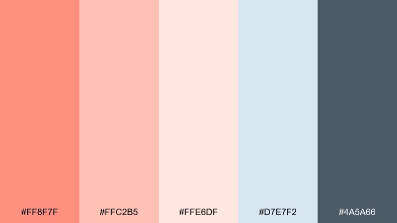 soft nursery peach color palette with hex codes