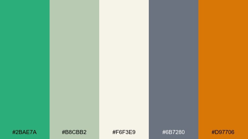 soft sage office color palette with hex codes