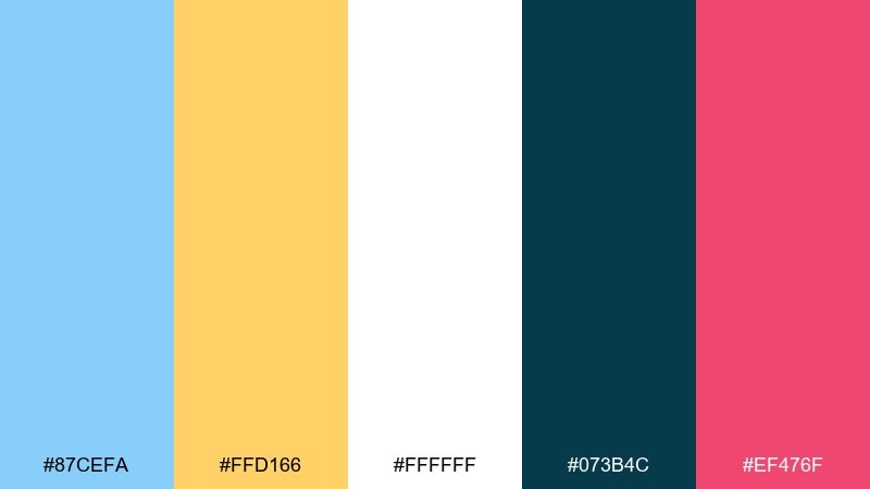 solar pop color palette with hex codes