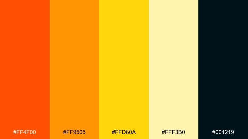 solar spice color palette with hex codes