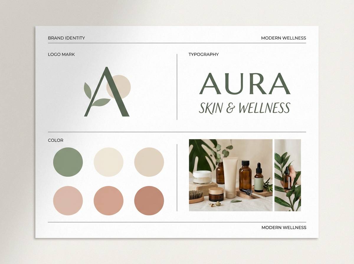 spa brand identity board