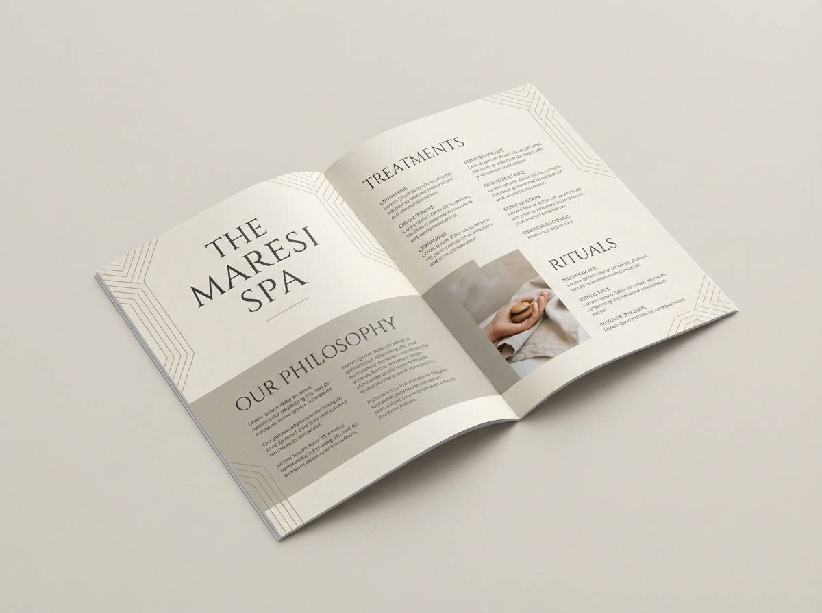 spa brochure neutral layout