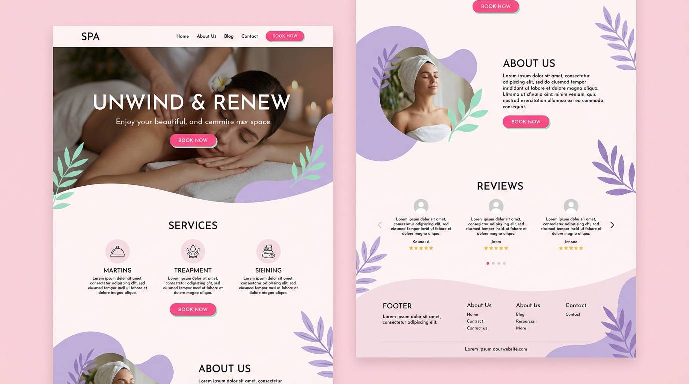spa landing page ui