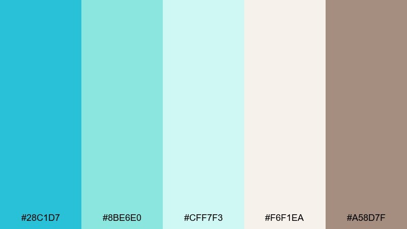 spa serenity color palette with hex codes