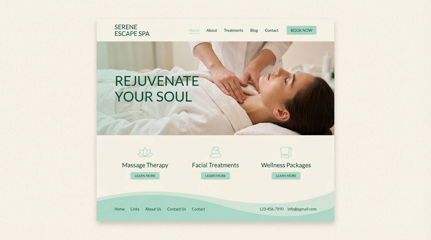 spa website ui mockup