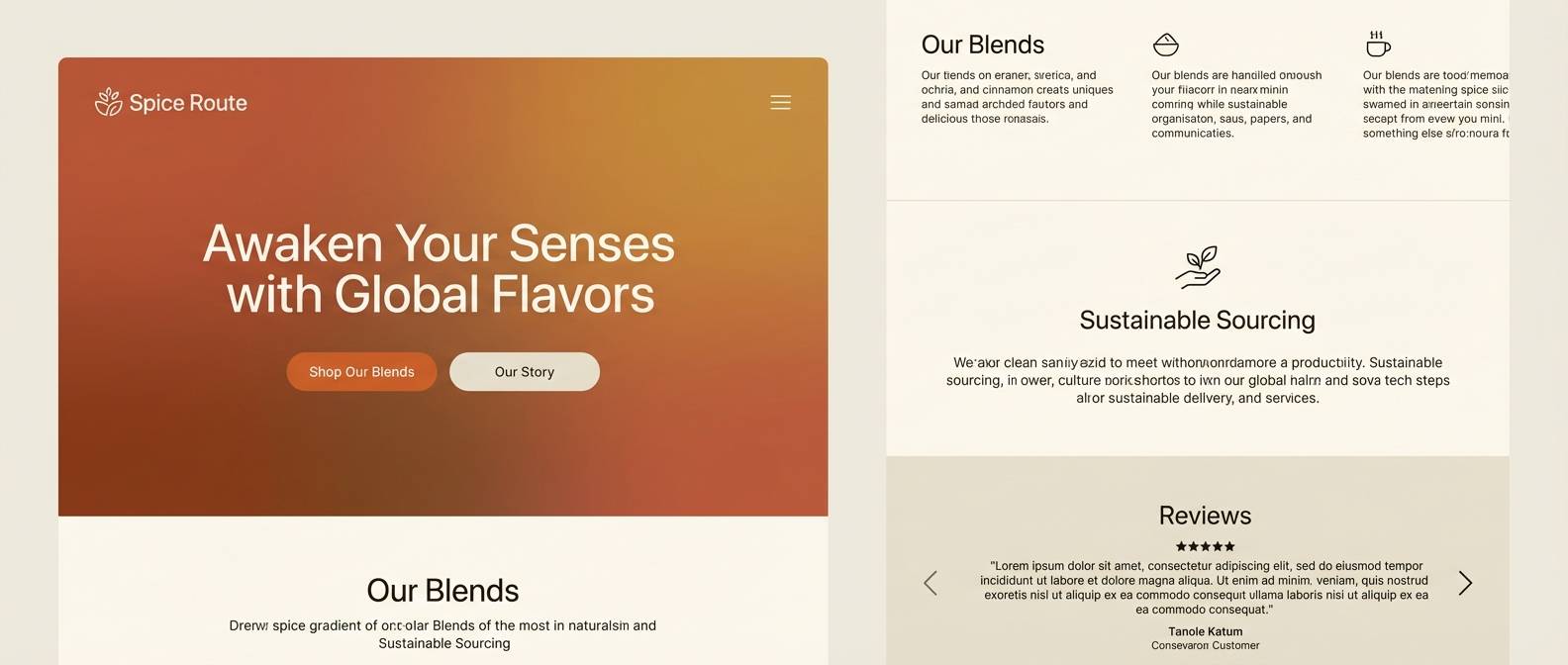 spice gradient landing ui