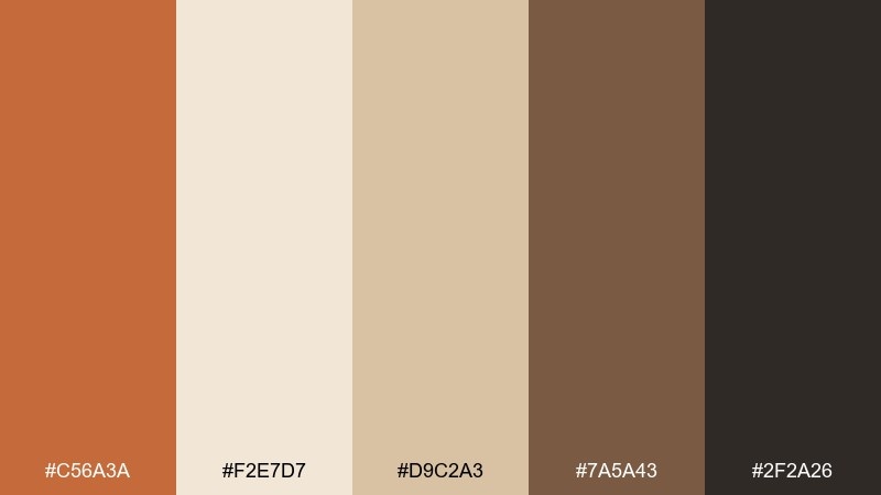 spiced linen color palette with hex codes