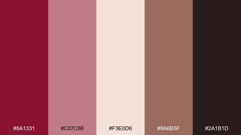 spiced sangria color palette with hex codes