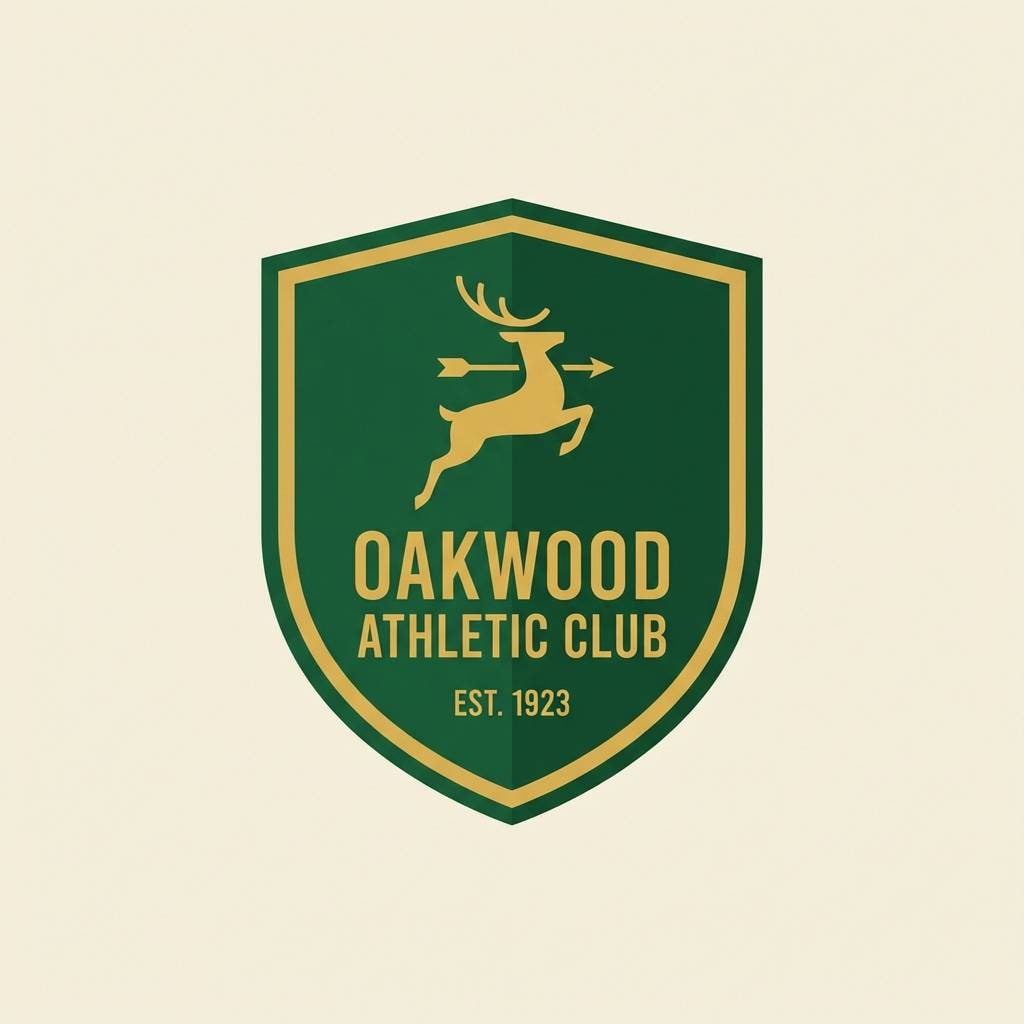 sports crest in green and gold
