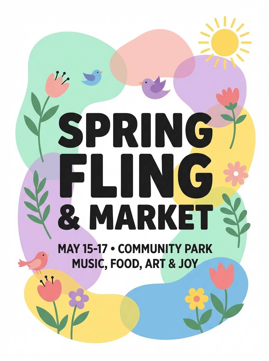 spring flyer pastel green