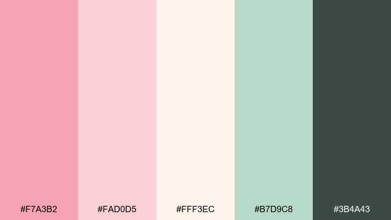 spring peony garden color palette with hex codes