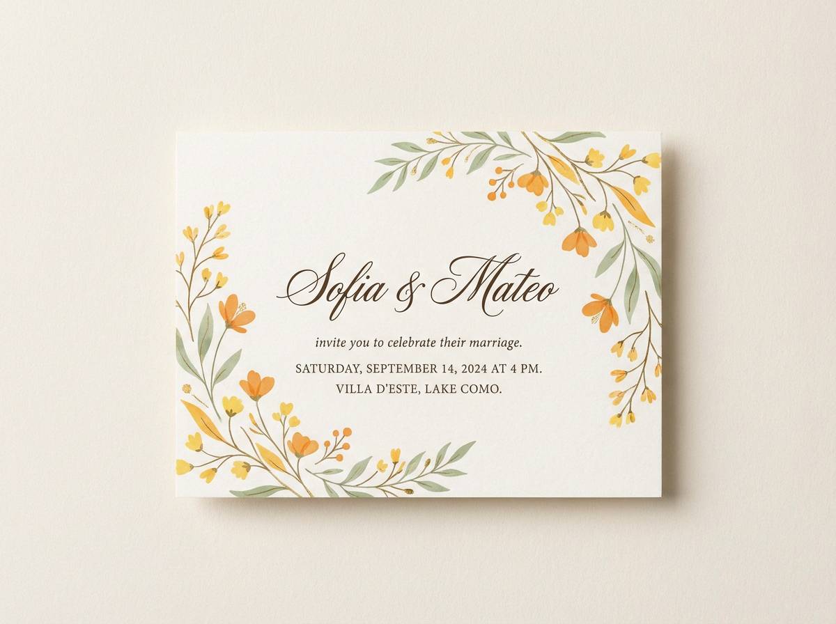 spring wedding invite card