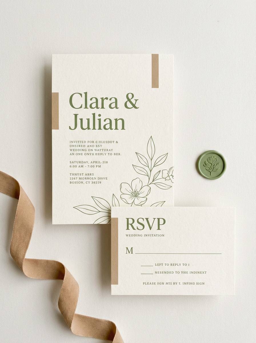 garden wedding invitation suite
