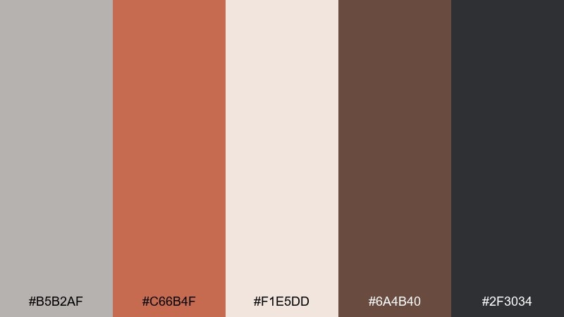 stone terracotta color palette with hex codes