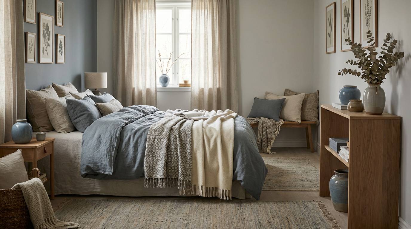 stormy linen cozy bedroom