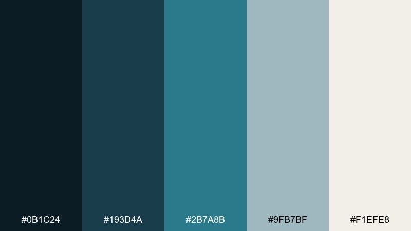 stormy pier color palette with hex codes