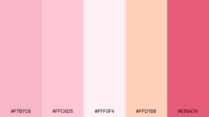 strawberry milkshake color palette with hex codes