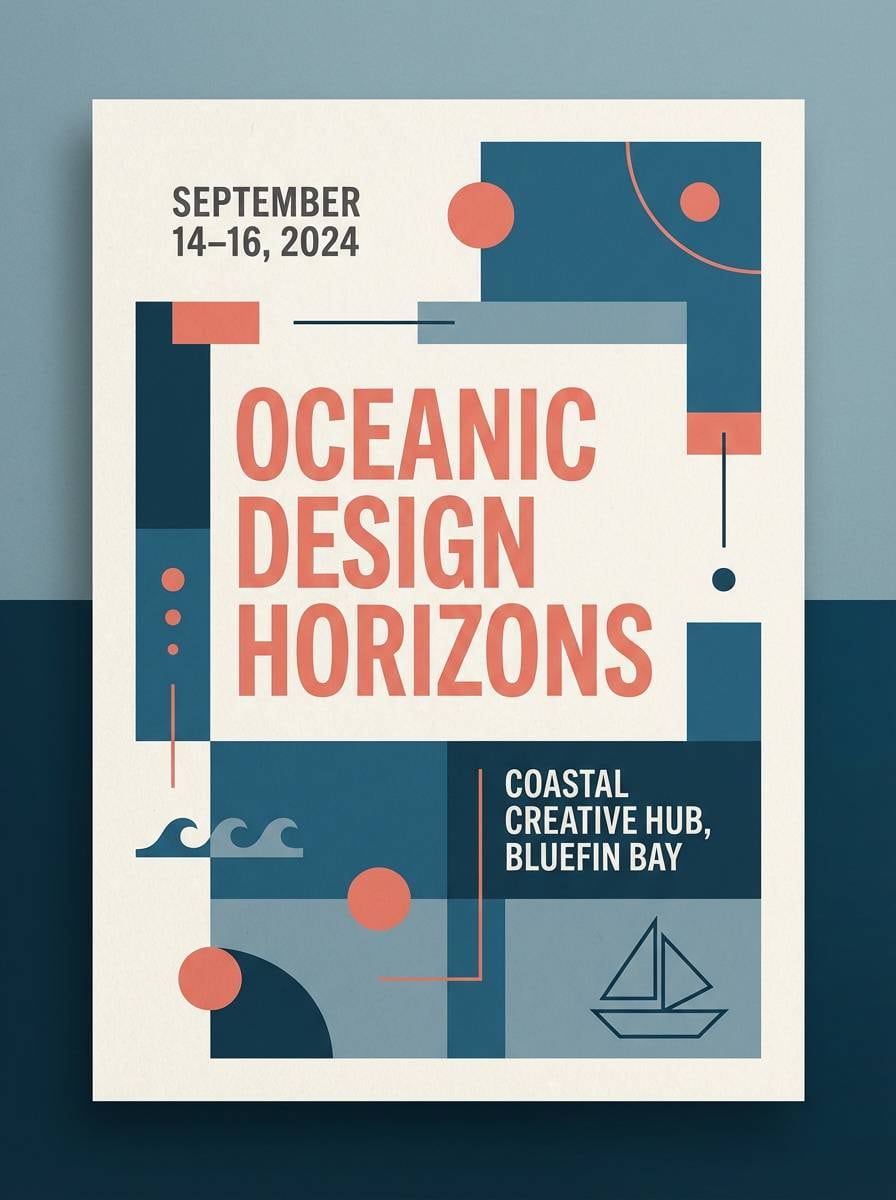 summer poster with coral accent