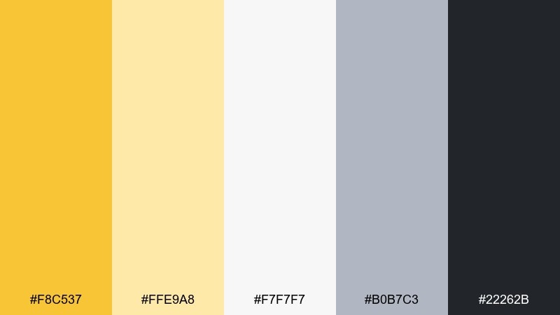 sunflower studio color palette with hex codes