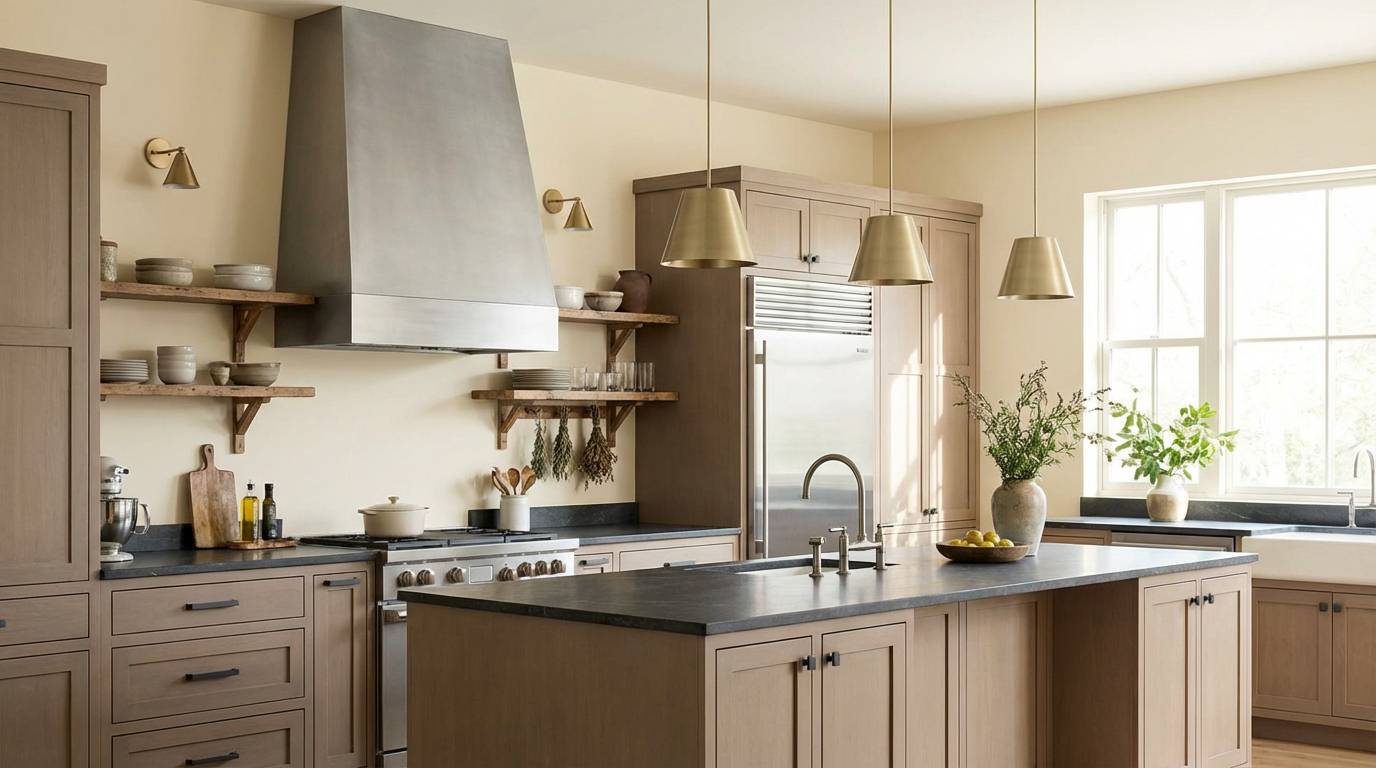 sunlit kitchen interior