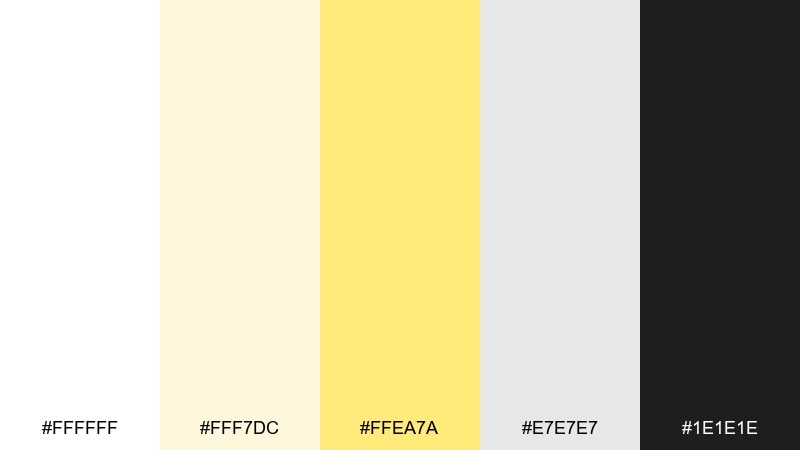 sunlit minimal color palette with hex codes