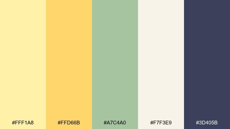 sunlit sage kitchen color palette with hex codes