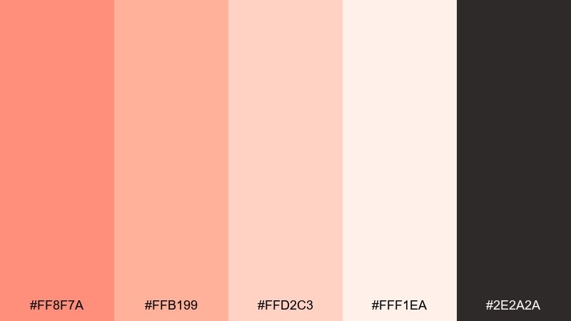 sunlit sorbet color palette with hex codes