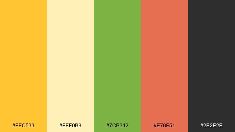 sunny citrus market color palette with hex codes