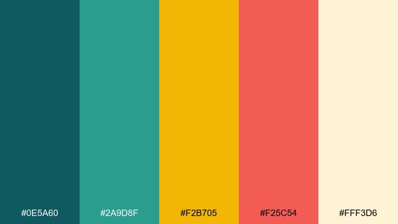 sunrise on copperleaf color palette with hex codes