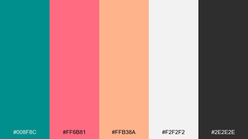 sunset boardwalk color palette with hex codes