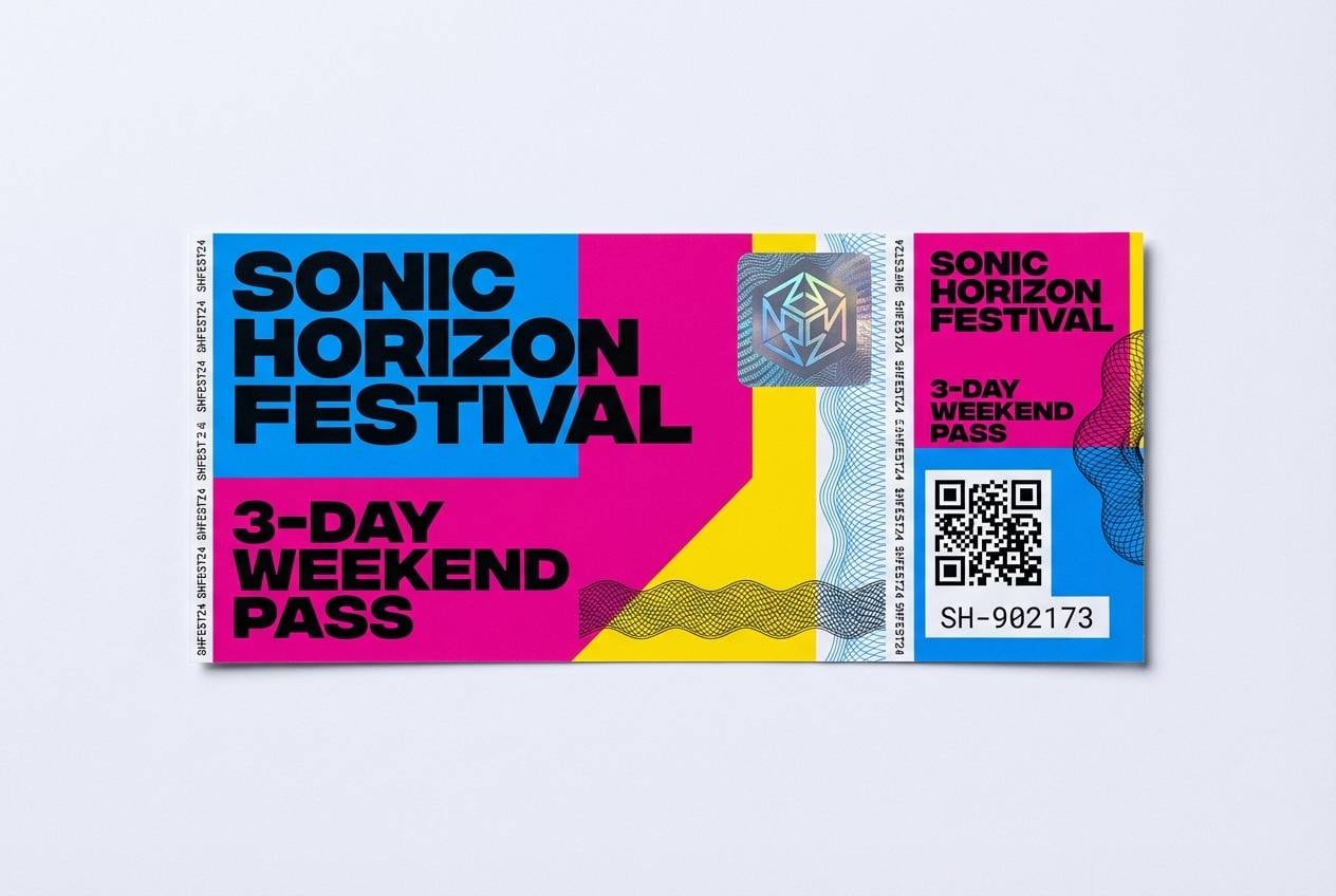 sunset cabana ticket design