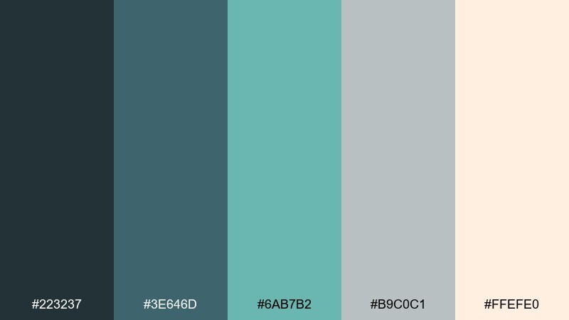 sunset over bay color palette with hex codes