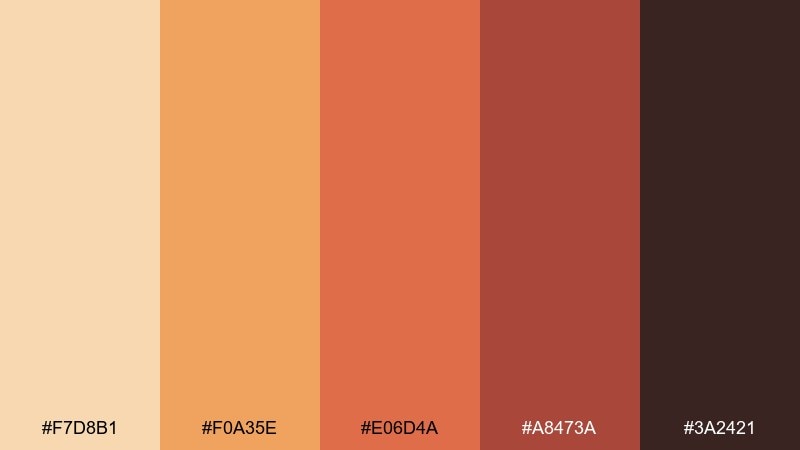 sunset over sand color palette with hex codes