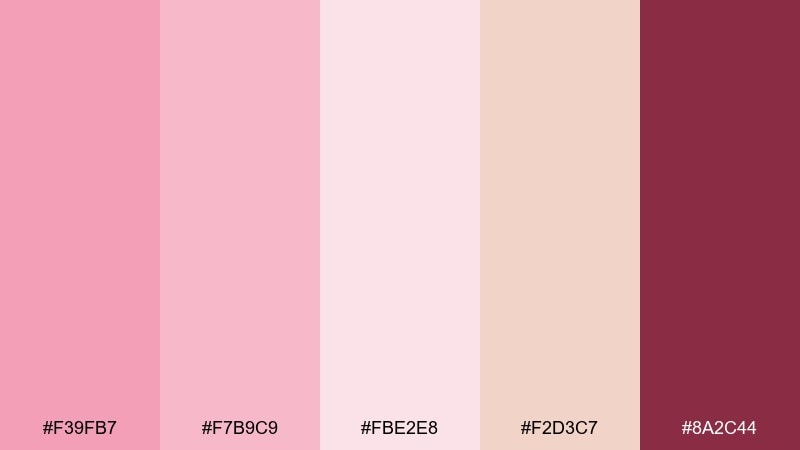 sunset petals color palette with hex codes