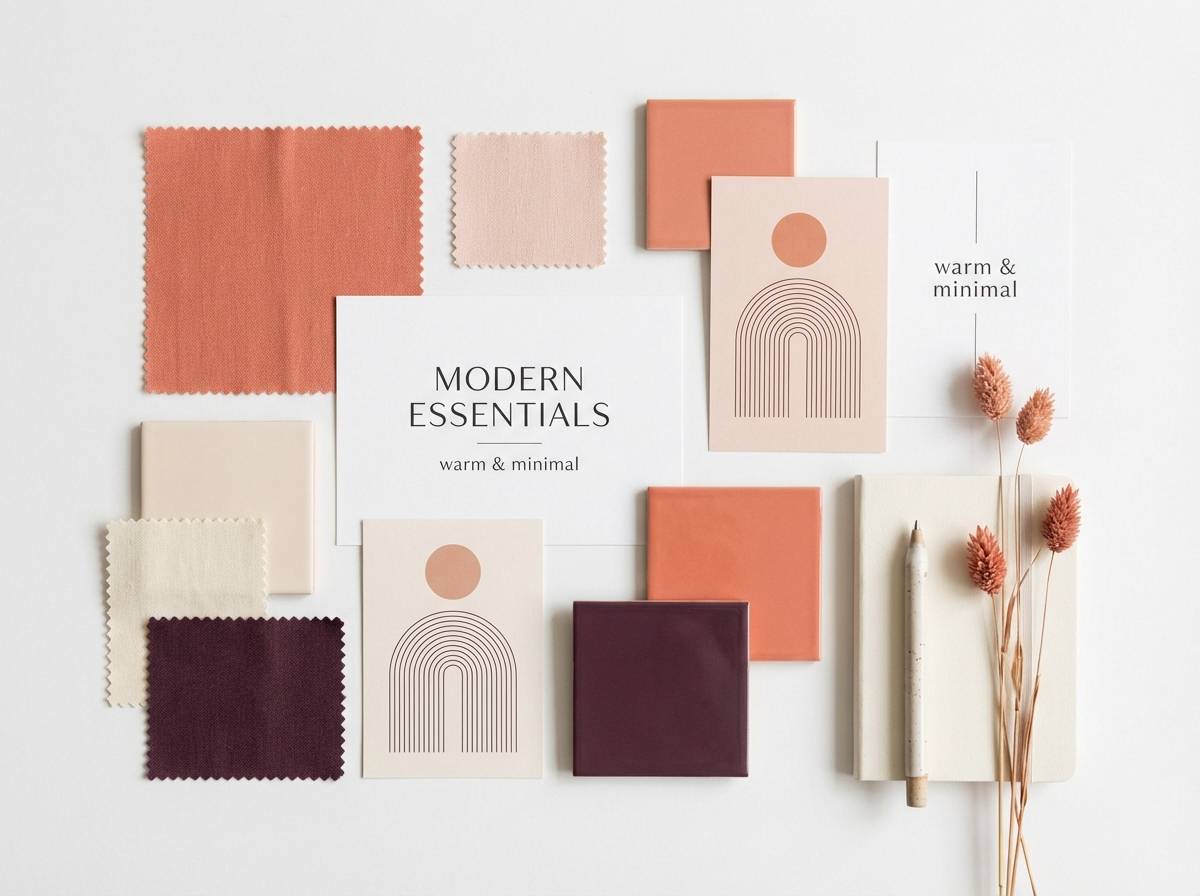 summer brand board in coral