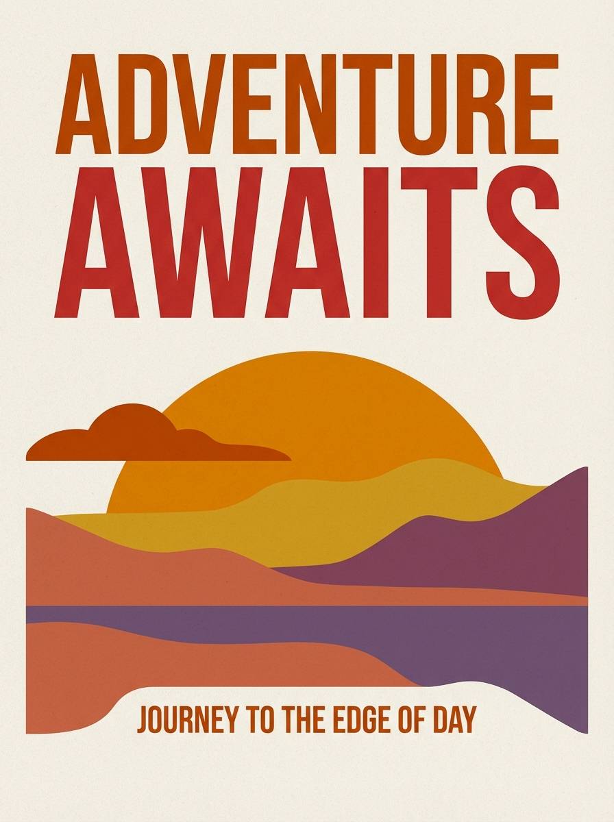 sunset travel poster
