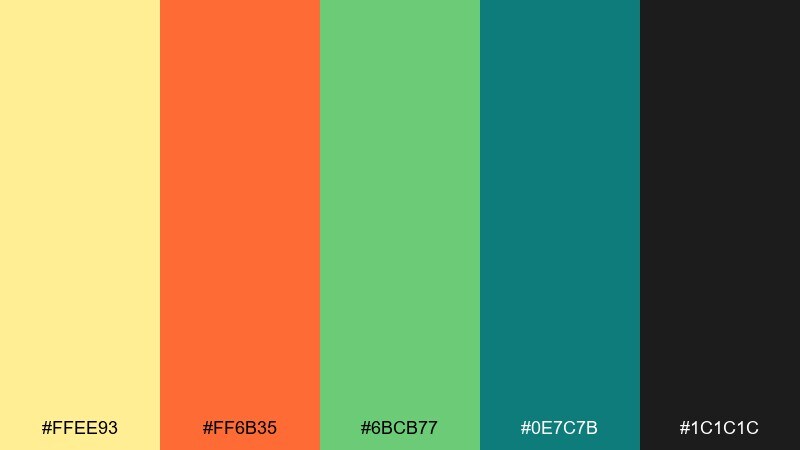 tangerine trail color palette with hex codes