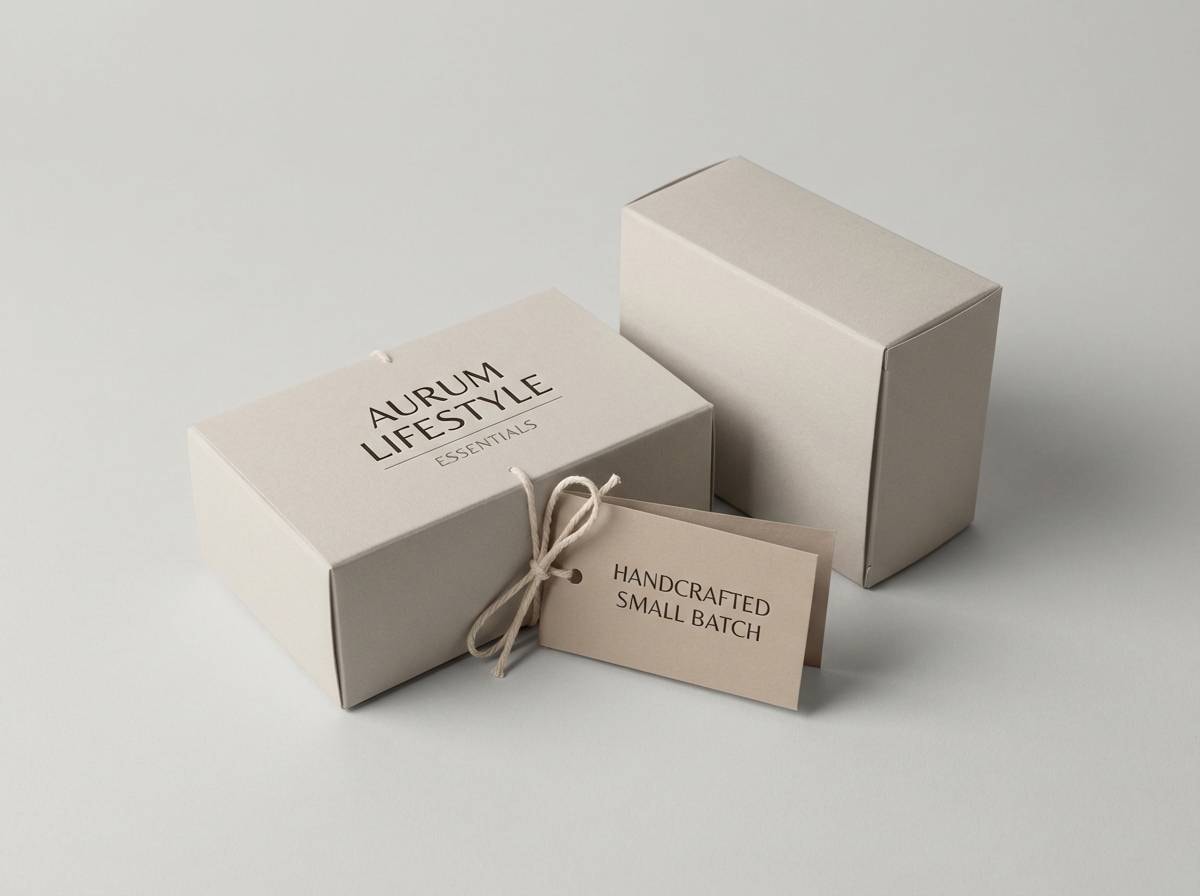 taupe minimal packaging mockup