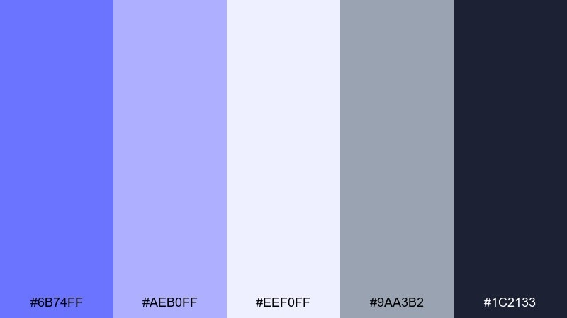 tech lavender grid color palette with hex codes