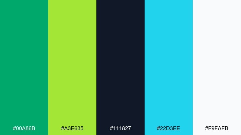 tech lime contrast color palette with hex codes