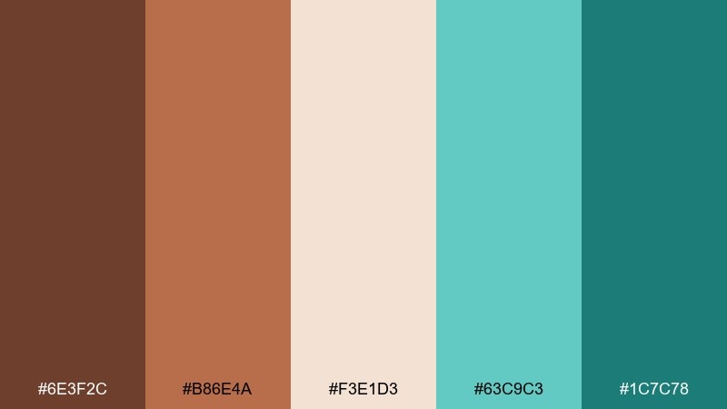 terracotta aquarium color palette with hex codes