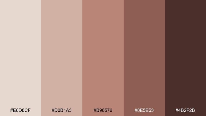 terracotta hush color palette with hex codes