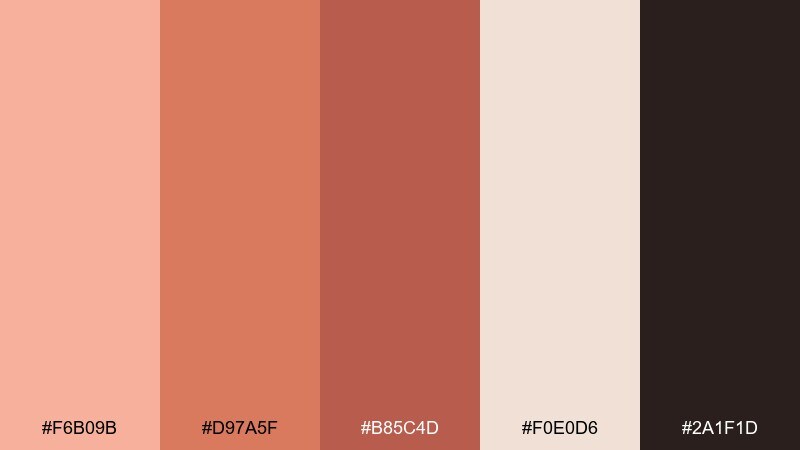 terracotta peach color palette with hex codes