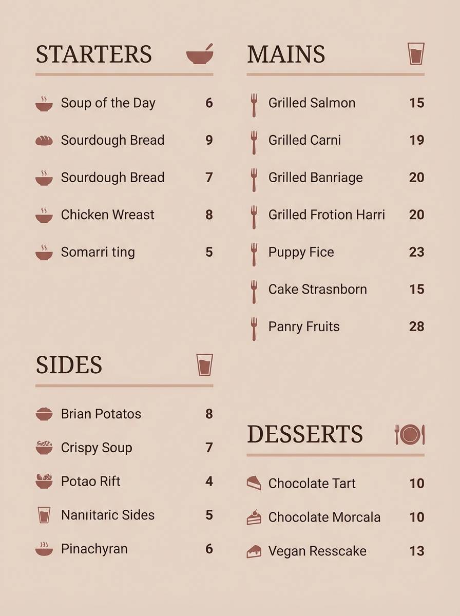 terracotta restaurant menu design