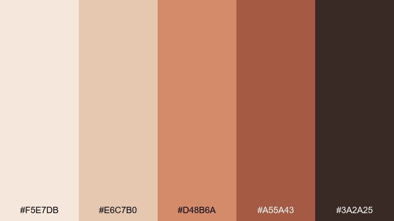 terracotta whisper color palette with hex codes