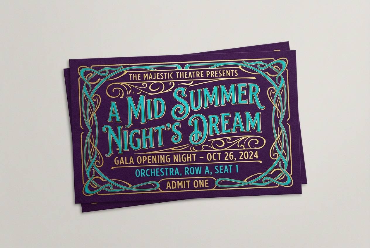 elegant theater ticket graphic
