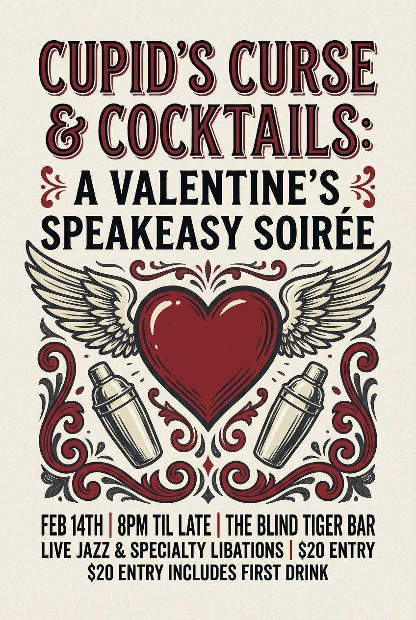 valentines bar flyer