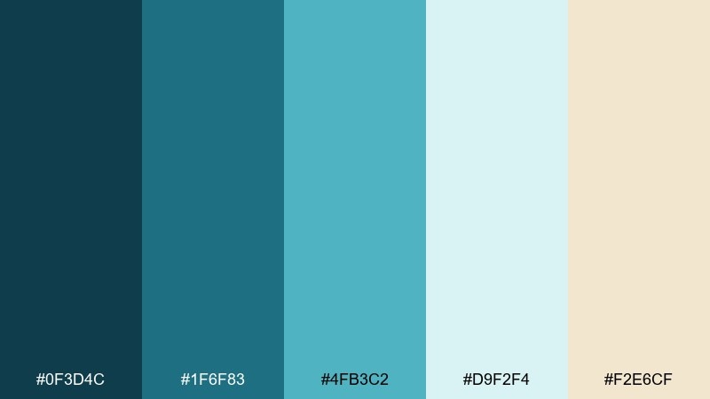 tidal glass color palette with hex codes