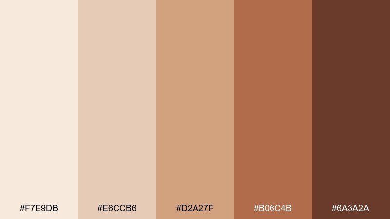 toffee clay color palette with hex codes