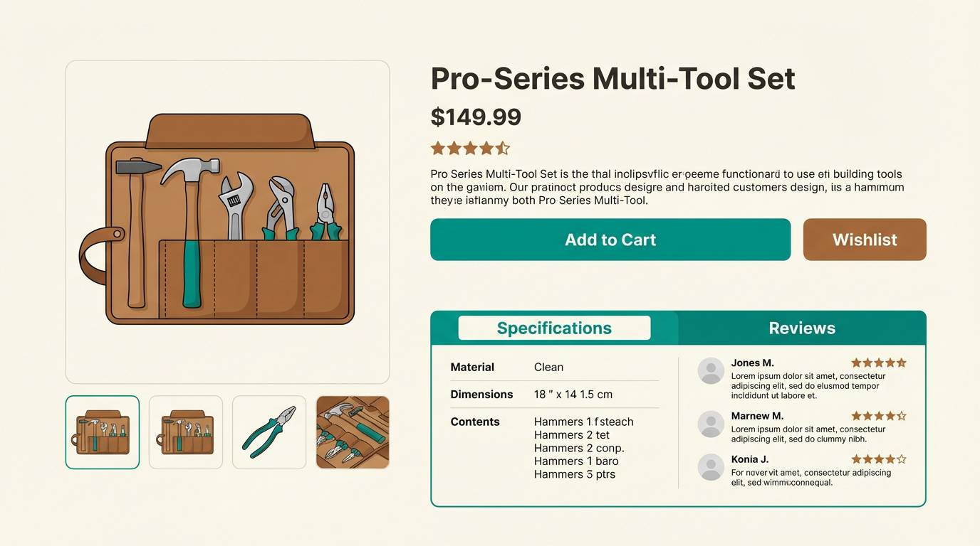 tools ecommerce product page